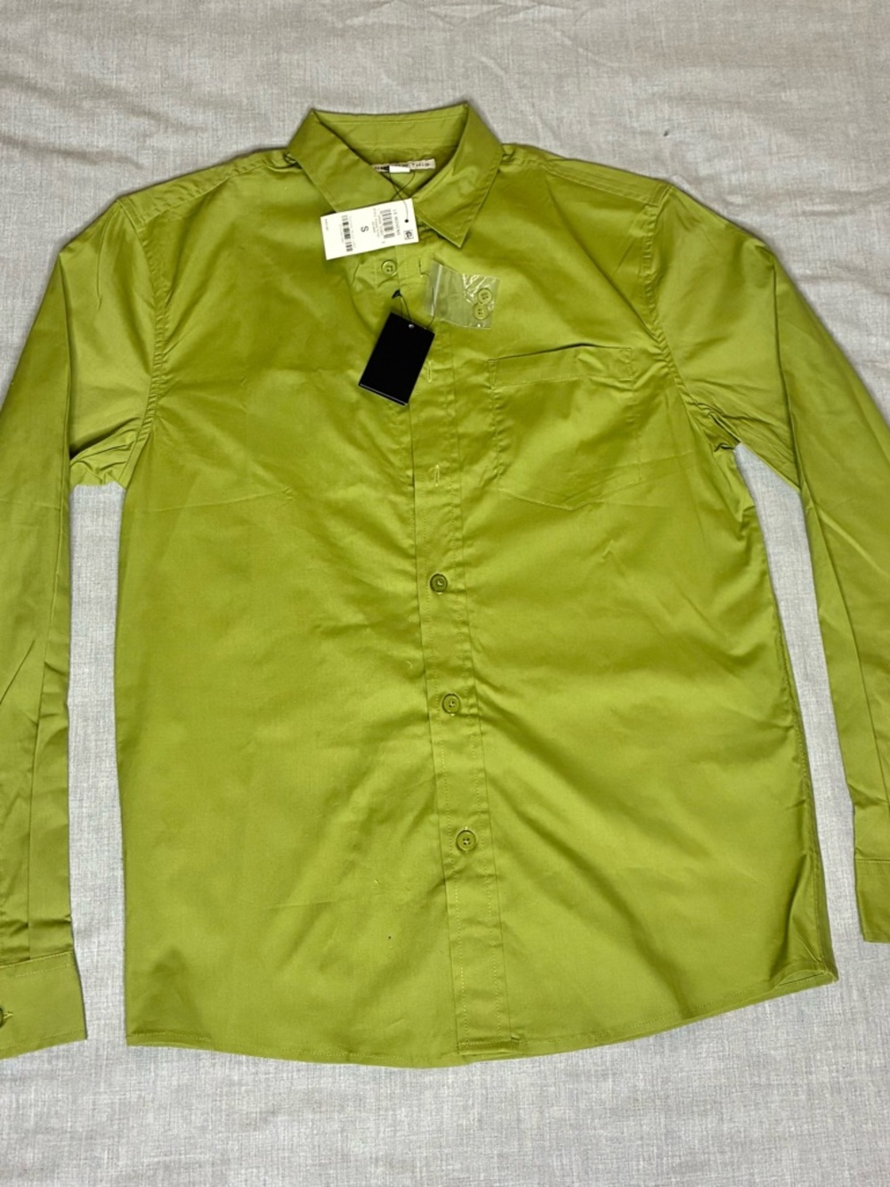 And Now This Men's Long-Sleeve Button Down Dress Shirt in Olive Green